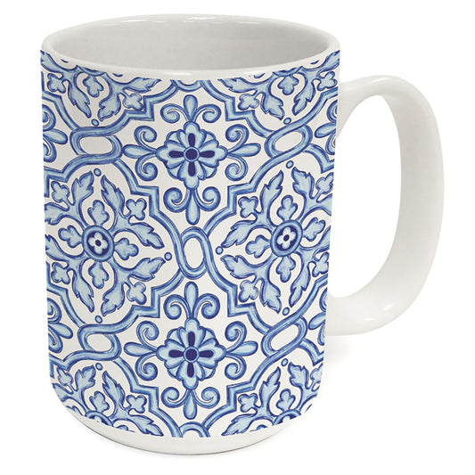 Highland Home Verandah Large Decorative Ceramic Mug 15 oz. Manufactured in the USA