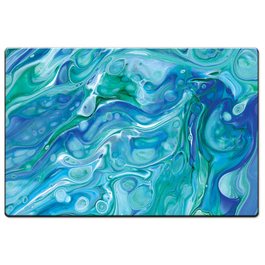 CounterArt Blue Wave 30” x 20” Decorative Vinyl Comfort Floor Mat Manufactured in The USA, Waterproof, Reduces Muscle Fatigue, Easy to Clean