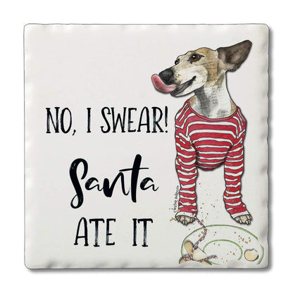 Thirstystone Santa Ate It Single Tumbled Tile Coaster Manufactured in The USA Adorable, Create Your Own Collection