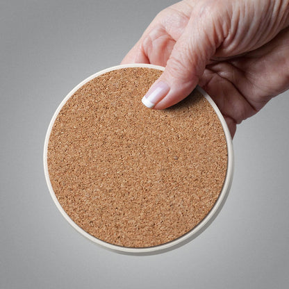 Thirstystone Shoreline Shells 4-Pack Natural Marble Stone Coaster with Protective Cork Backing Manufactured in The USA