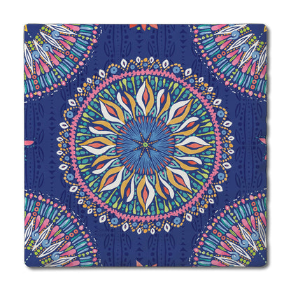 Thirstystone Mandala Seas Single Tumbled Tile Stone Coaster with Protective Cork Backing Manufactured in The USA 4" Square, Colorful, Artistiic, Easily Wipes Clean