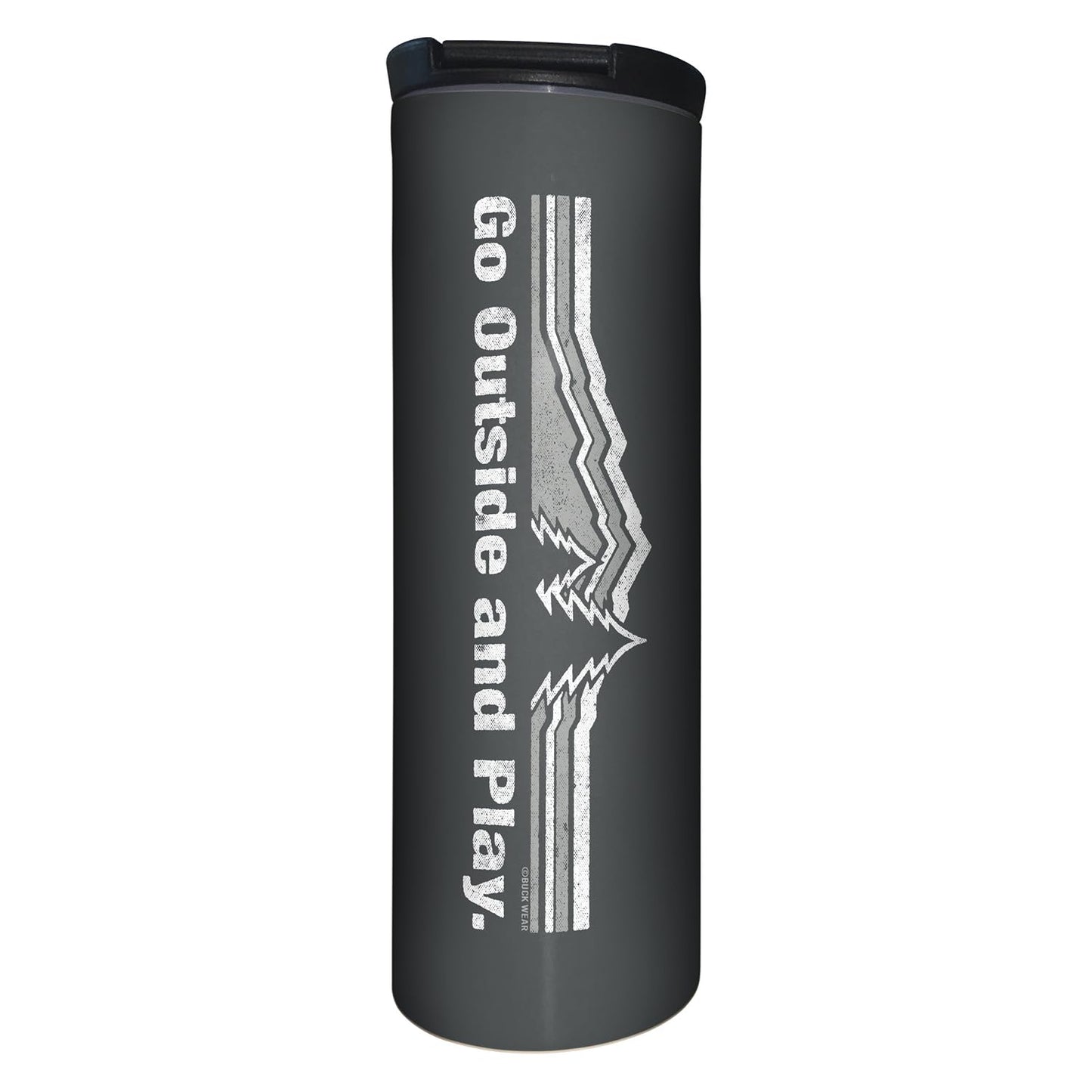 Highland Home Decorative Stainless Steel Double Wall Insulated Travel Tumbler with Lid 17 oz. Manufactured in the USA Dishwasher Safe (Go Outside)