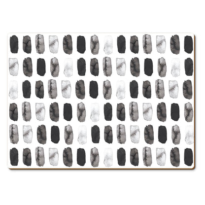 CounterArt Paint Stripes Premium Decorative Hardboard Tabletop Placemats 4-Pack Manufactured in The USA Heat Tolerant and Easily Wipes Clean