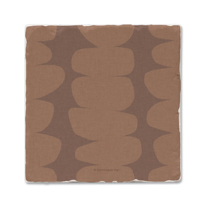 Thirstystone Mocha Pebbles Single Tumbled Tile Stone Coaster with Protective Cork Backing Manufactured in The USA 4" Square, Colorful, Artistiic, Easily Wipes Clean