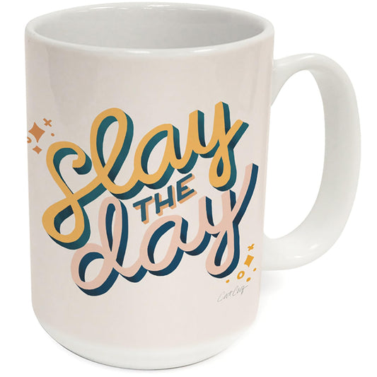 Highland Home Slay The Day 15 oz. Ceramic Mug Manufactured in the USA Dishwasher Safe Microwave Safe