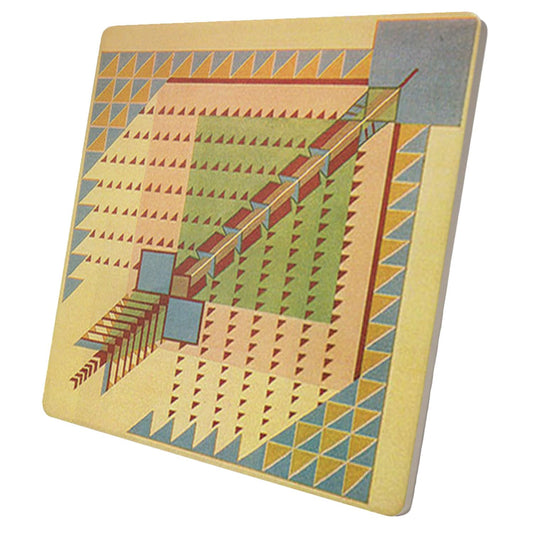 Imperial Arrow Design from F.L.W. Foundation on 8" Square Stone Trivet