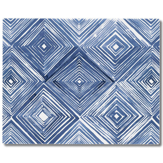 CounterArt Indigo Diamond 3mm Tempered Glass Cutting Board 10” x 8” Manufactured in the USA