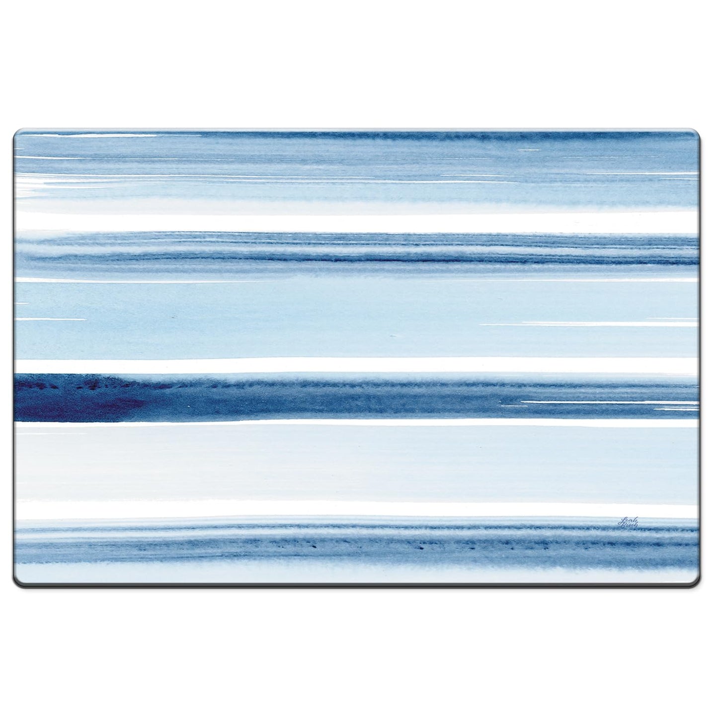 Highland Home Ocean Stripes 30” x 20” Decorative Vinyl Comfort Floor Mat Manufactured in The USA, Waterproof, Easy to Clean