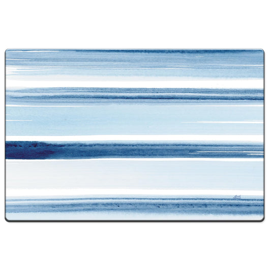 Highland Home Ocean Stripes 30” x 20” Decorative Vinyl Comfort Floor Mat Manufactured in The USA, Waterproof, Easy to Clean