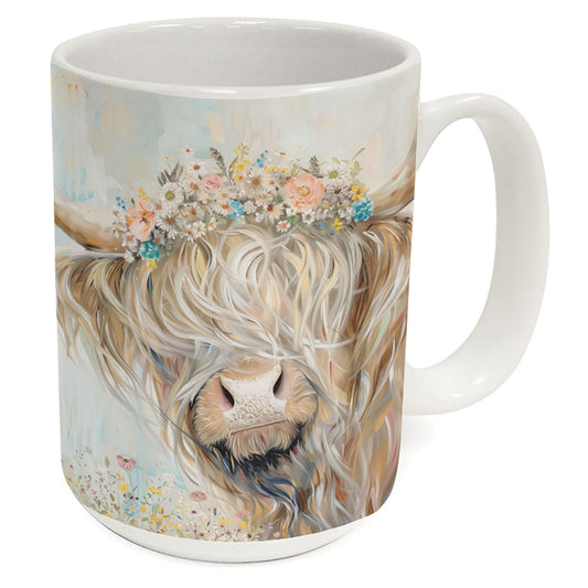 Highland Beauty Large Decorative Ceramic Mug 15 oz. Manufactured in the USA