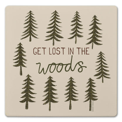 Thirstystone Get Lost Decorative Heat Tolerant Stone Trivet with Non-Skid Cork Backing 8” Square