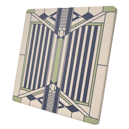 Frank Lloyd Wright Evans House Design on 8" Square Stone Trivet Manufactured in The USA Heat Tolerant Easily Wipes Clean