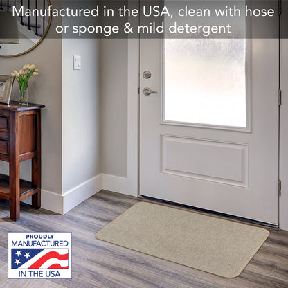 Counterart Decorative Indoor/Outdoor Natural Linen Look Floor Mat with Recycled Rubber Back Manufactured in The USA 29.5” x 17.75”