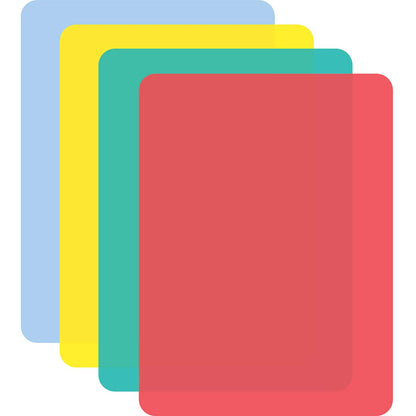Cut N' Funnel Flexible Cutting Board Mats Set of 4, Assorted Color Coded, Made in the USA of BPA Free Food Grade Plastic, 11.5” x 15”