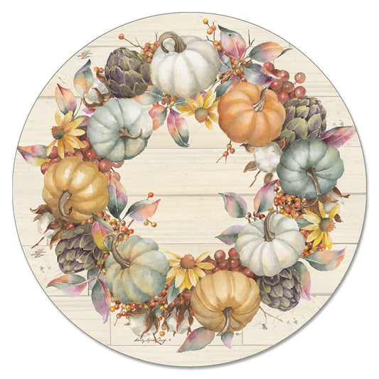 Counterart Pumpkin Time 4mm Tempered Glass Lazy Susan Turntable 13" Diameter