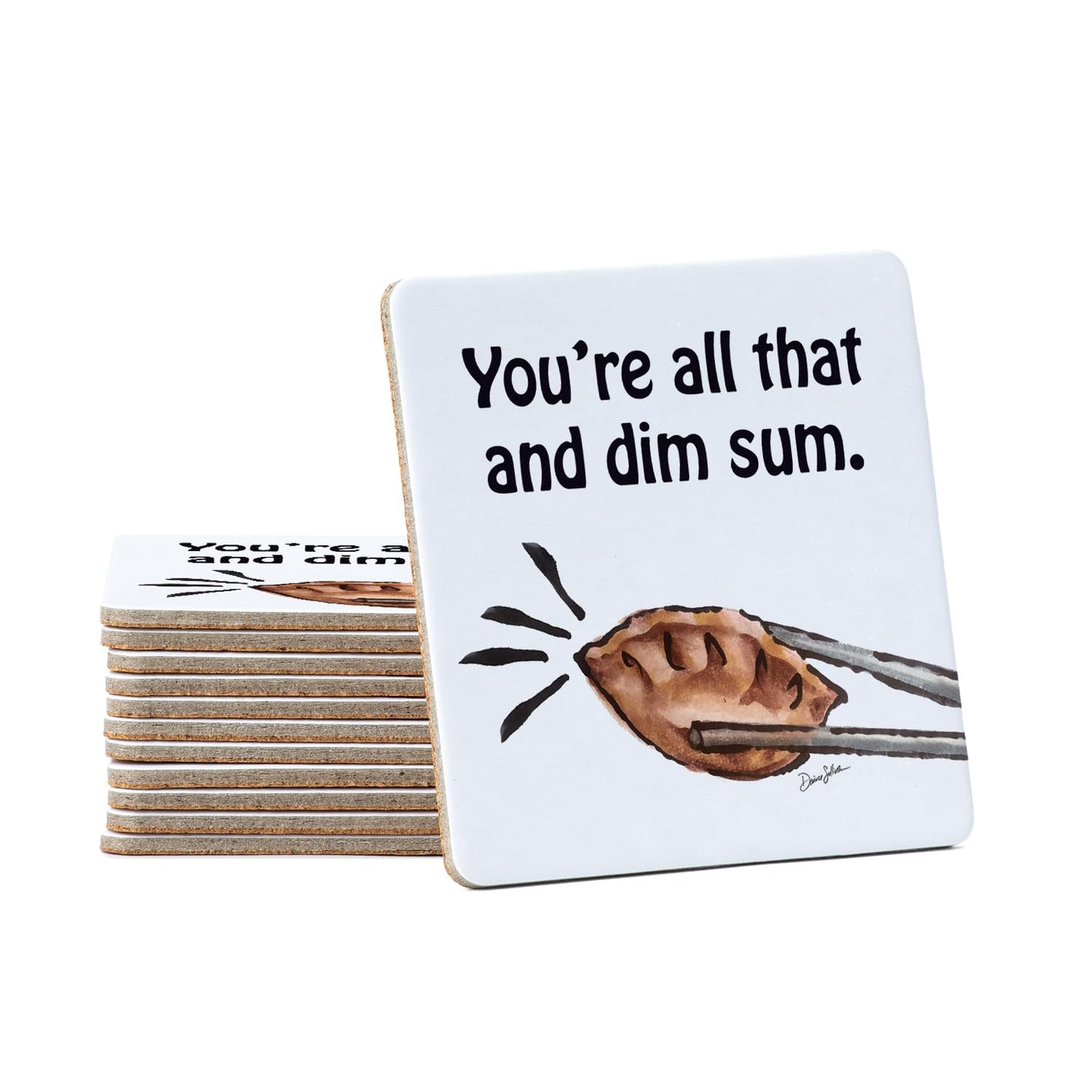 Thirstystone All That 12-Pack Cork Back Paper Bar Coasters Made in The USA Humourous Quotes Attractive Designs