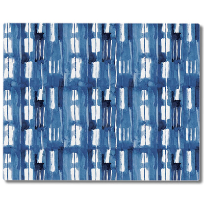 CounterArt Indigo Lines 3mm Tempered Glass Cutting Board 15” x 12” Manufactured in the USA
