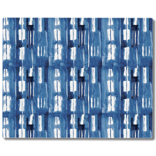CounterArt Indigo Lines 3mm Tempered Glass Cutting Board 15” x 12” Manufactured in the USA