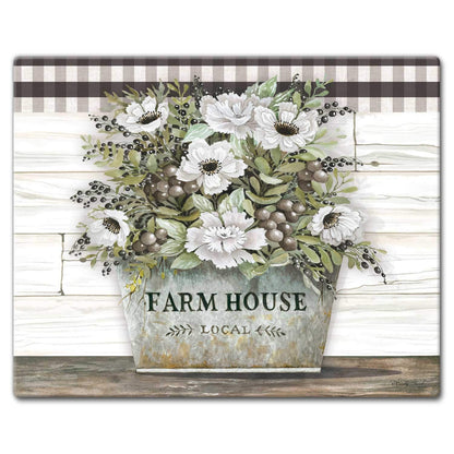 CounterArt Vintage Farmhouse 3mm Tempered Glass Cutting Board 15” x 12” Manufactured in the USA
