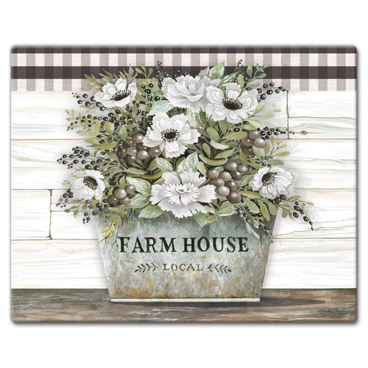 CounterArt Vintage Farmhouse 3mm Tempered Glass Cutting Board 15” x 12” Manufactured in the USA