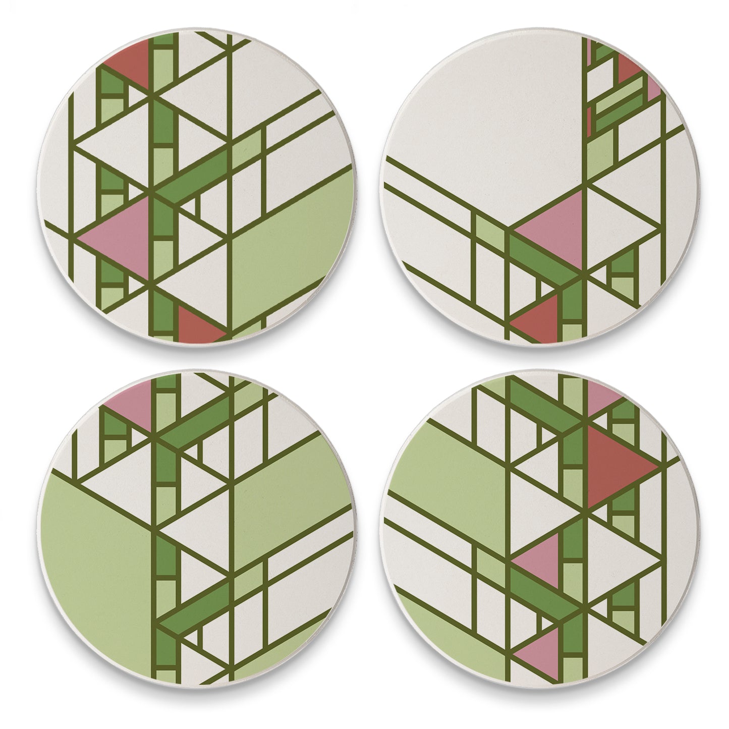 Frank Lloyd Wright 4 Pack Assorted Hollyhock Designs Round Absorbent Stone Coasters Manufactured in the USA (Copy)