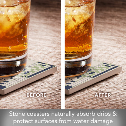 Line Rhythms from Frank Lloyd Wright Foundation on 4-Pack Assorted Stone Coasters 4" Square