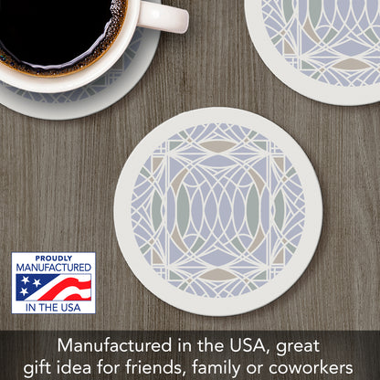 Blossom from Frank Lloyd Wright Foundation on 4 Pack Round Absorbent Stone Coasters 4" Diameter