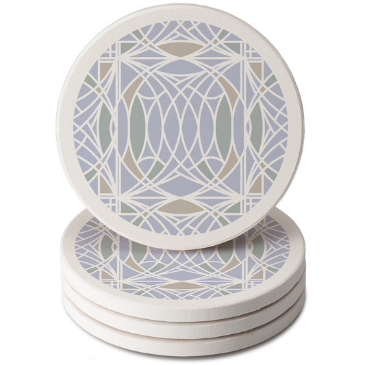 Blossom from Frank Lloyd Wright Foundation on 4 Pack Round Absorbent Stone Coasters 4" Diameter