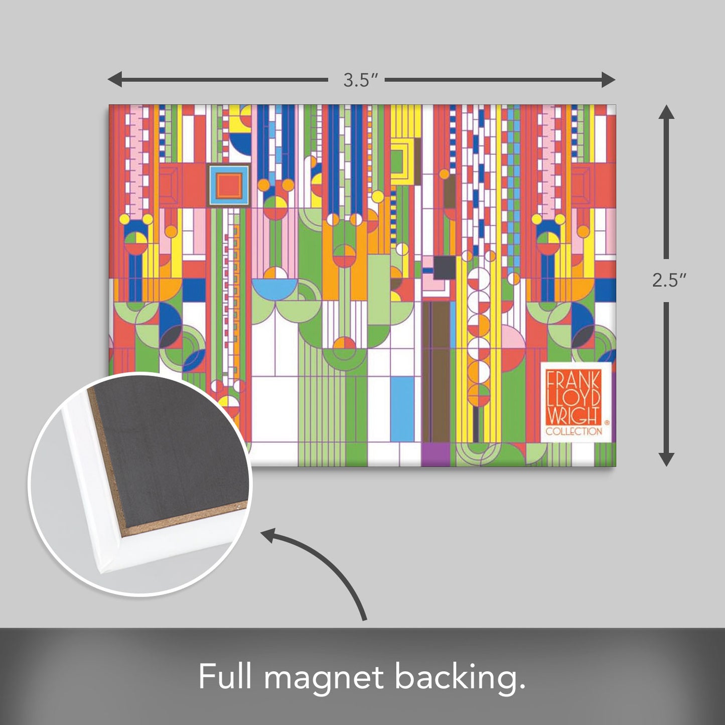 Frank Lloyd Wright's Saguaro Decorative Magnet Manufactured in the USA 3.5” x 2.5”