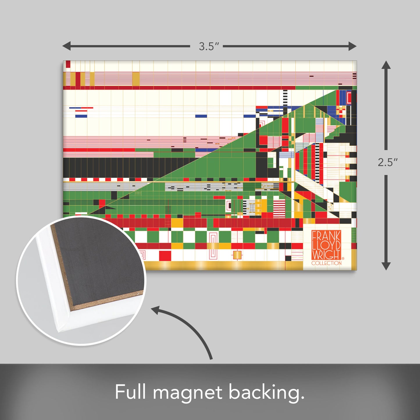 Frank Lloyd Wright's Hillside Curtain Decorative Magnet Manufactured in the USA