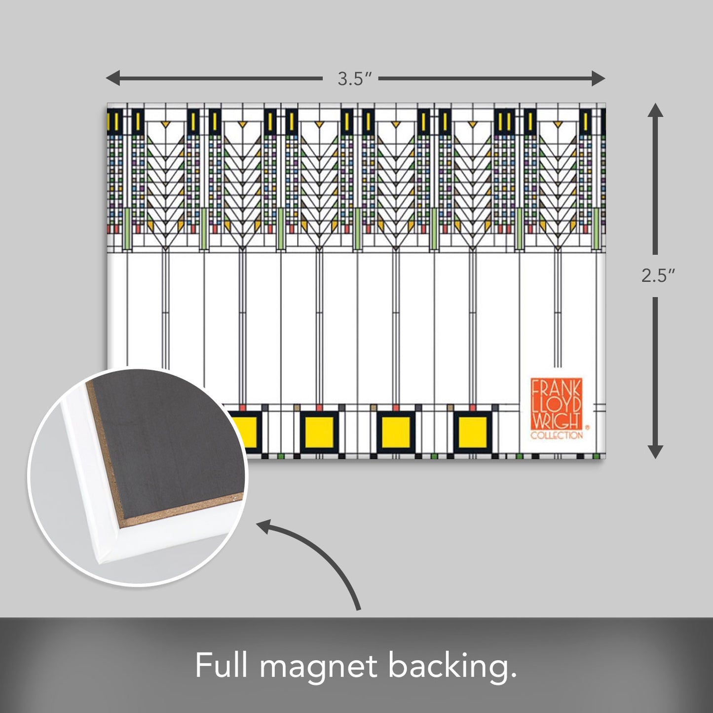 Frank Lloyd Wright's Tree of Life Decorative Magnet Manufactured in the USA 3.5” x 2.5”