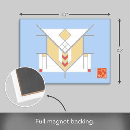 Frank Lloyd Wright's Lake Geneva Architectural Magnet Manufactured in the USA 3.5” x 2.5”