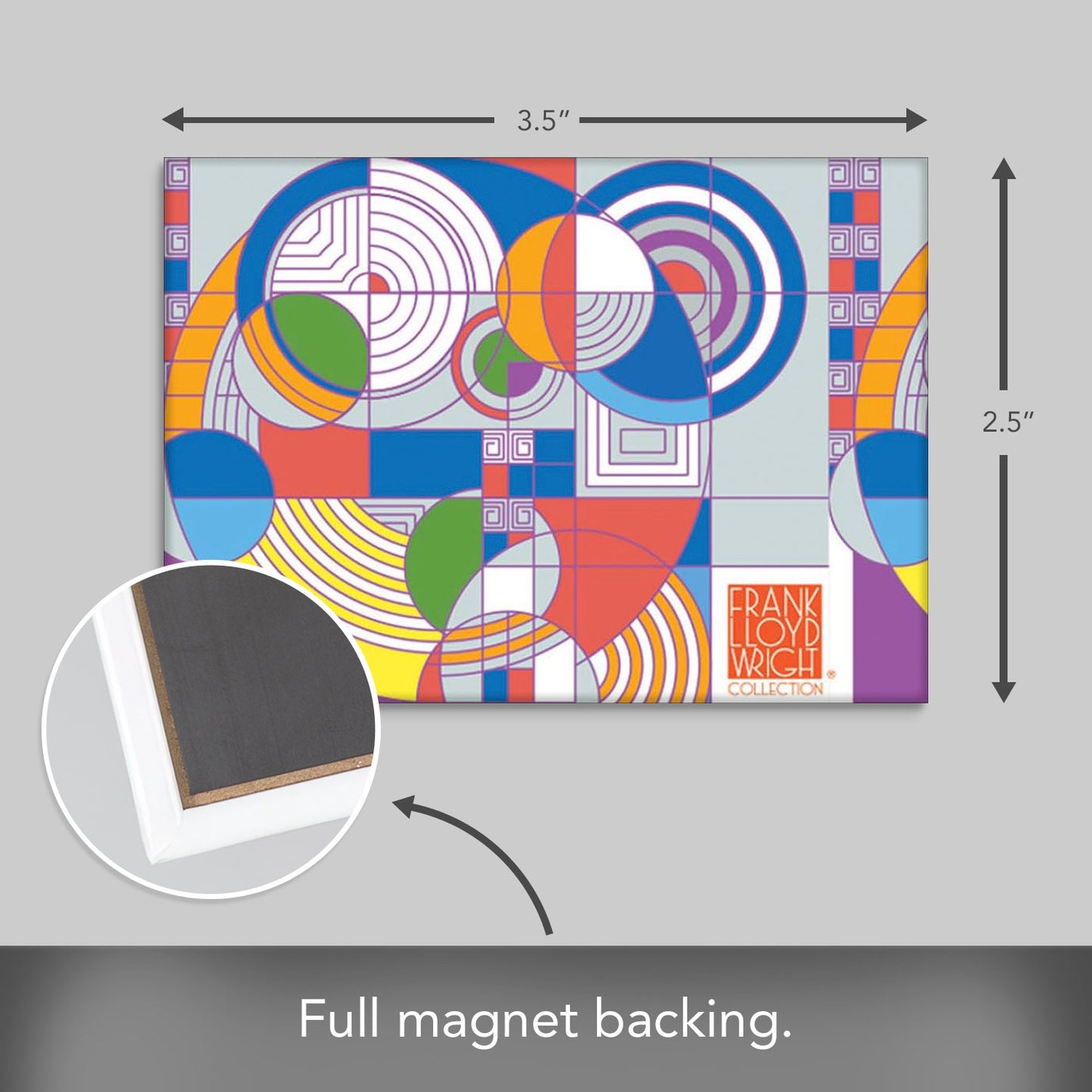 Hoffman Rug Design Decorative Magnet Architectural Design by FLW Manufactured in The USA 3.5” x 2.5”