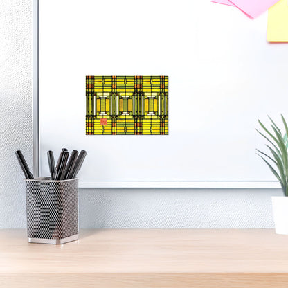 Oak Park Skylight Decorative Magnet Architectural Design by FLW Manufactured in The USA 3.5” x 2.5”