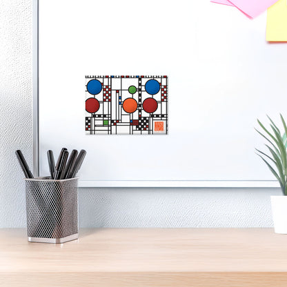 Coonley Playhouse Window Decorative Magnet Architectural Design by FLW Manufactured in The USA 3.5” x 2.5”