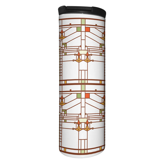 Frank Lloyd Wright's B. Harley Bradley House Design on 17 Ounce Insulated Stainless Steel Tumbler Manufactured in the USA