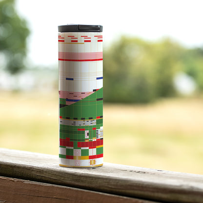Highland Home Hillside Curtain Design by Frank Lloyd Wright on 17 Ounce Double Wall Insulated Stainless Steel Tumbler Manufactured in the USA