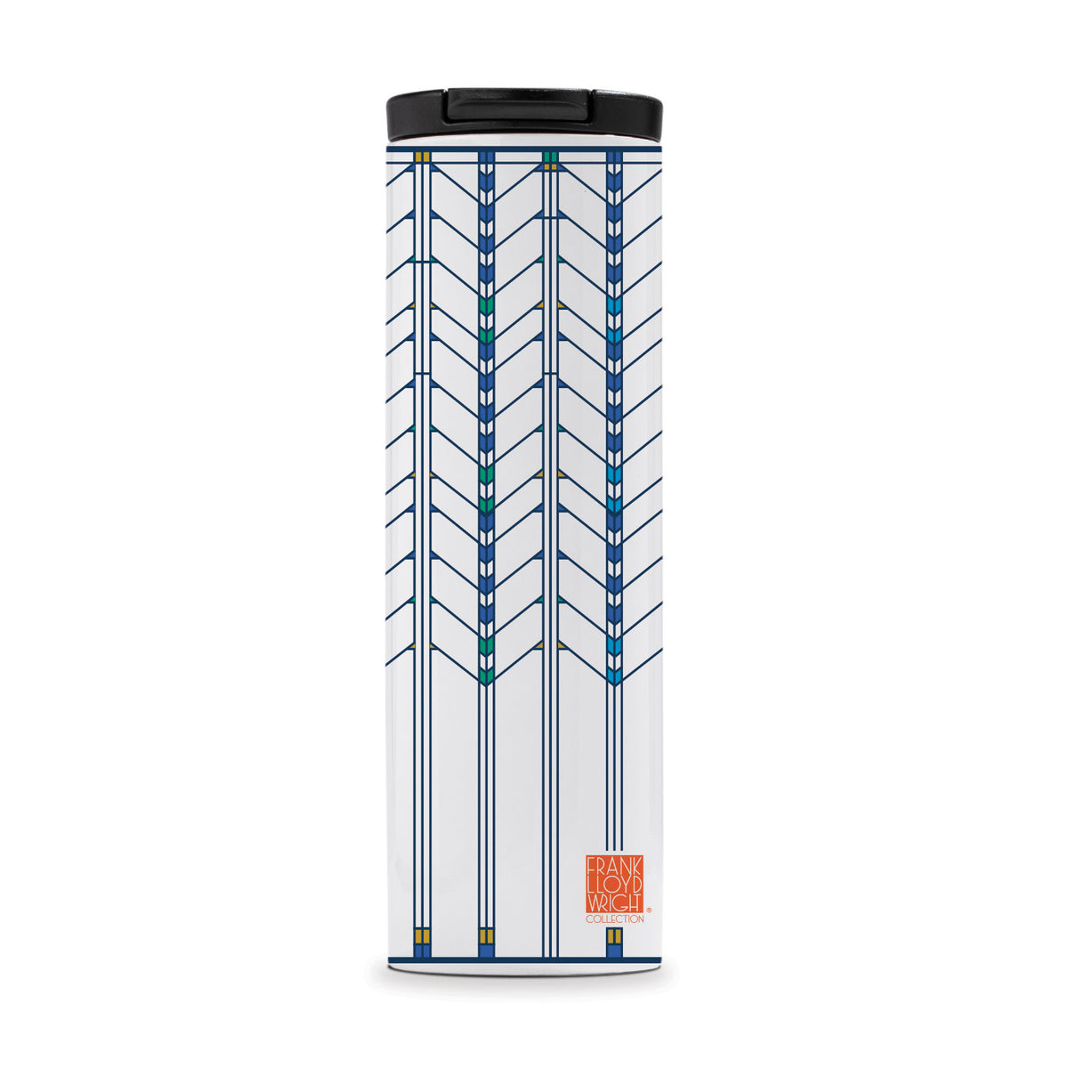Frank Lloyd Wright's Ennis House on 17 Ounce Insulated Stainless Steel Tumbler Manufactured in the USA