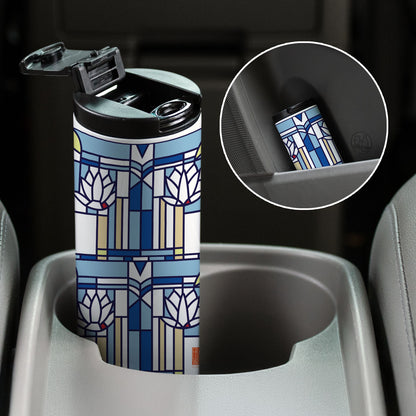 Frank Lloyd Wright's Waterlilies on 17 Ounce Insulated Stainless Steel Tumbler Manufactured in the USA