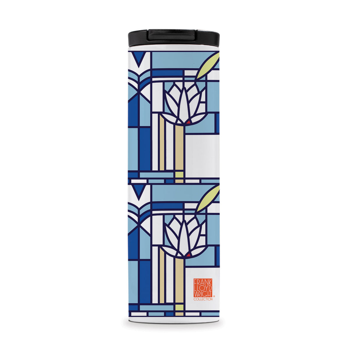 Frank Lloyd Wright's Waterlilies on 17 Ounce Insulated Stainless Steel Tumbler Manufactured in the USA
