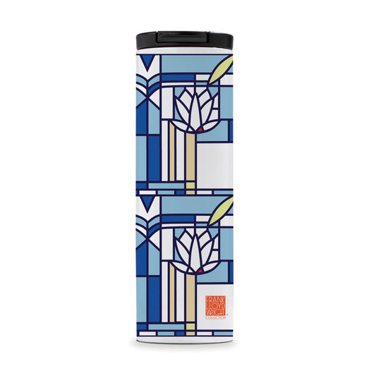 Frank Lloyd Wright's Waterlilies on 17 Ounce Insulated Stainless Steel Tumbler Manufactured in the USA