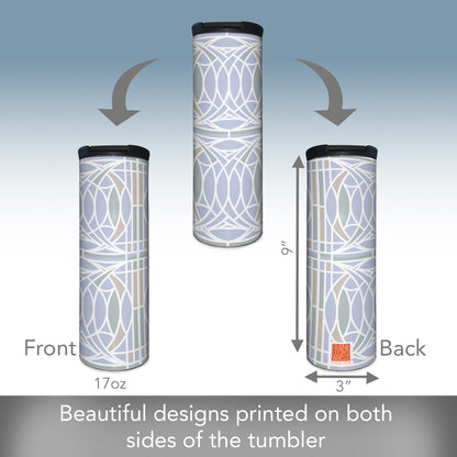 Highland Home Blossom Design by Frank Lloyd Wright on 17 Ounce Double Wall Insulated Stainless Steel Tumbler Manufactured in the USA