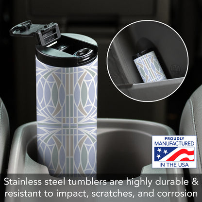 Highland Home Blossom Design by Frank Lloyd Wright on 17 Ounce Double Wall Insulated Stainless Steel Tumbler Manufactured in the USA