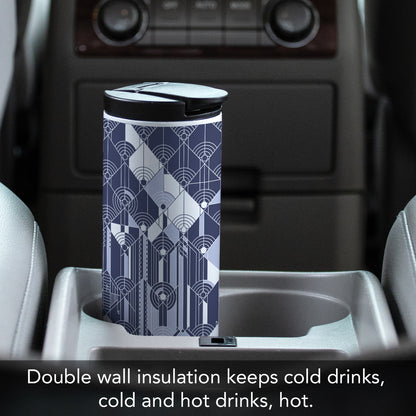 Highland Home April Showers Design fro F.L.W. Foundation on 17 Ounce Double Wall Insulated Stainless Steel Tumbler Manufactured in the USA