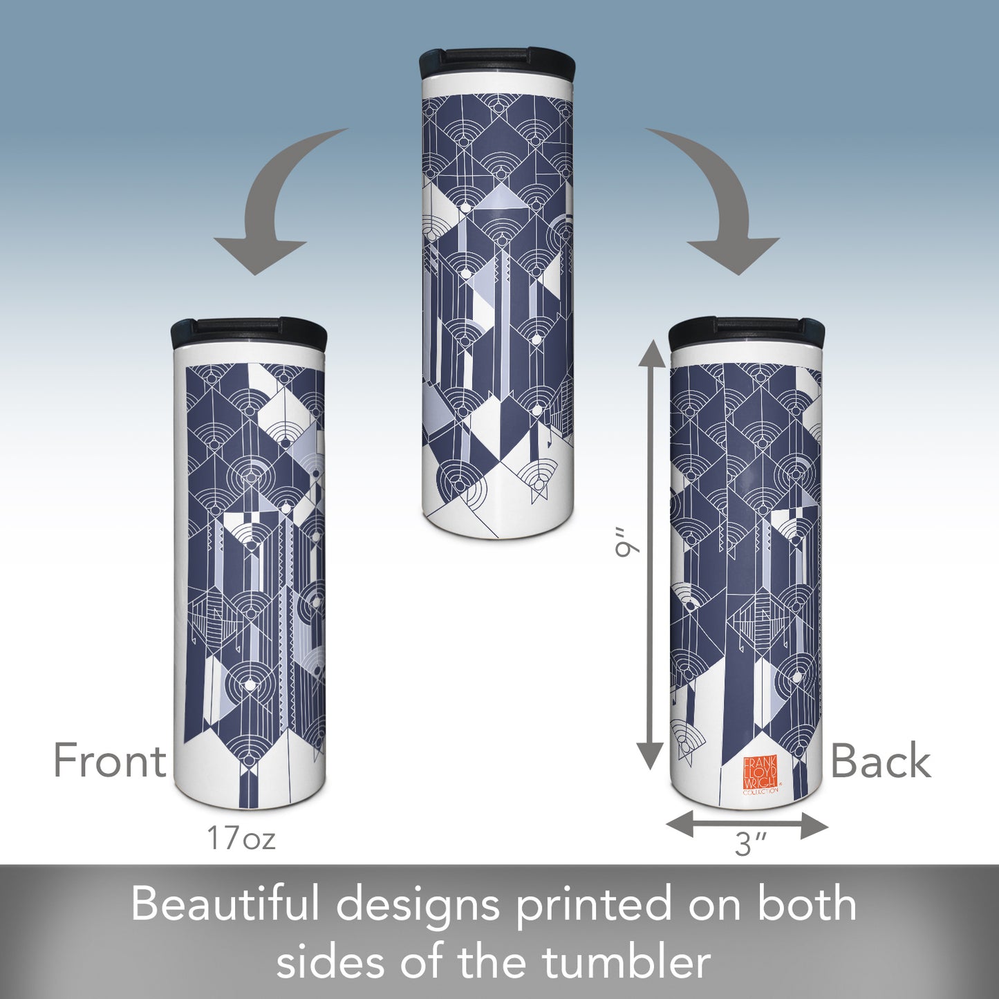 Highland Home April Showers Design fro F.L.W. Foundation on 17 Ounce Double Wall Insulated Stainless Steel Tumbler Manufactured in the USA