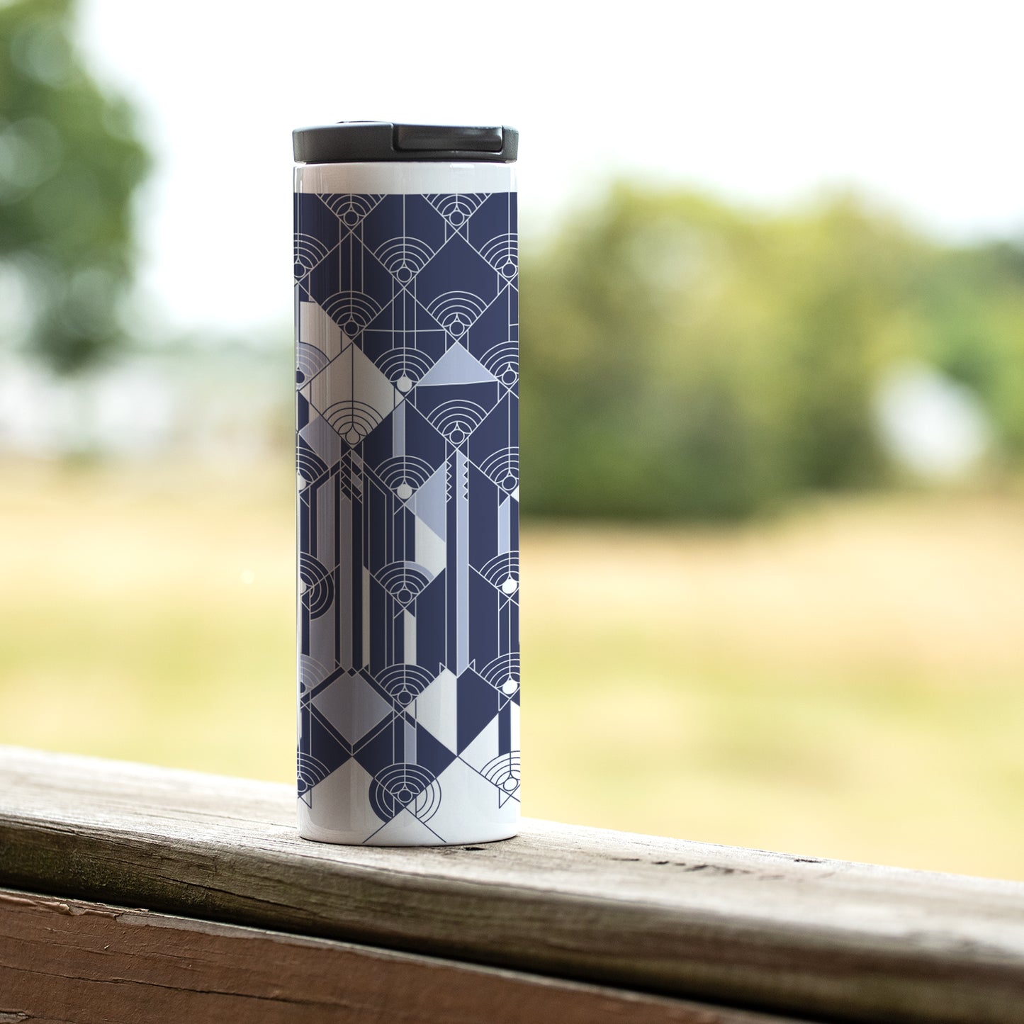 Highland Home April Showers Design fro F.L.W. Foundation on 17 Ounce Double Wall Insulated Stainless Steel Tumbler Manufactured in the USA