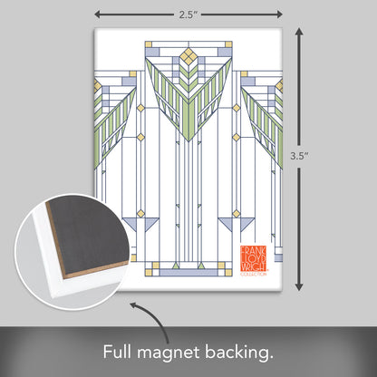 Cabinet Sumac Decorative Magnet Architectural Design by FLW Manufactured in The USA 3.5” x 2.5”