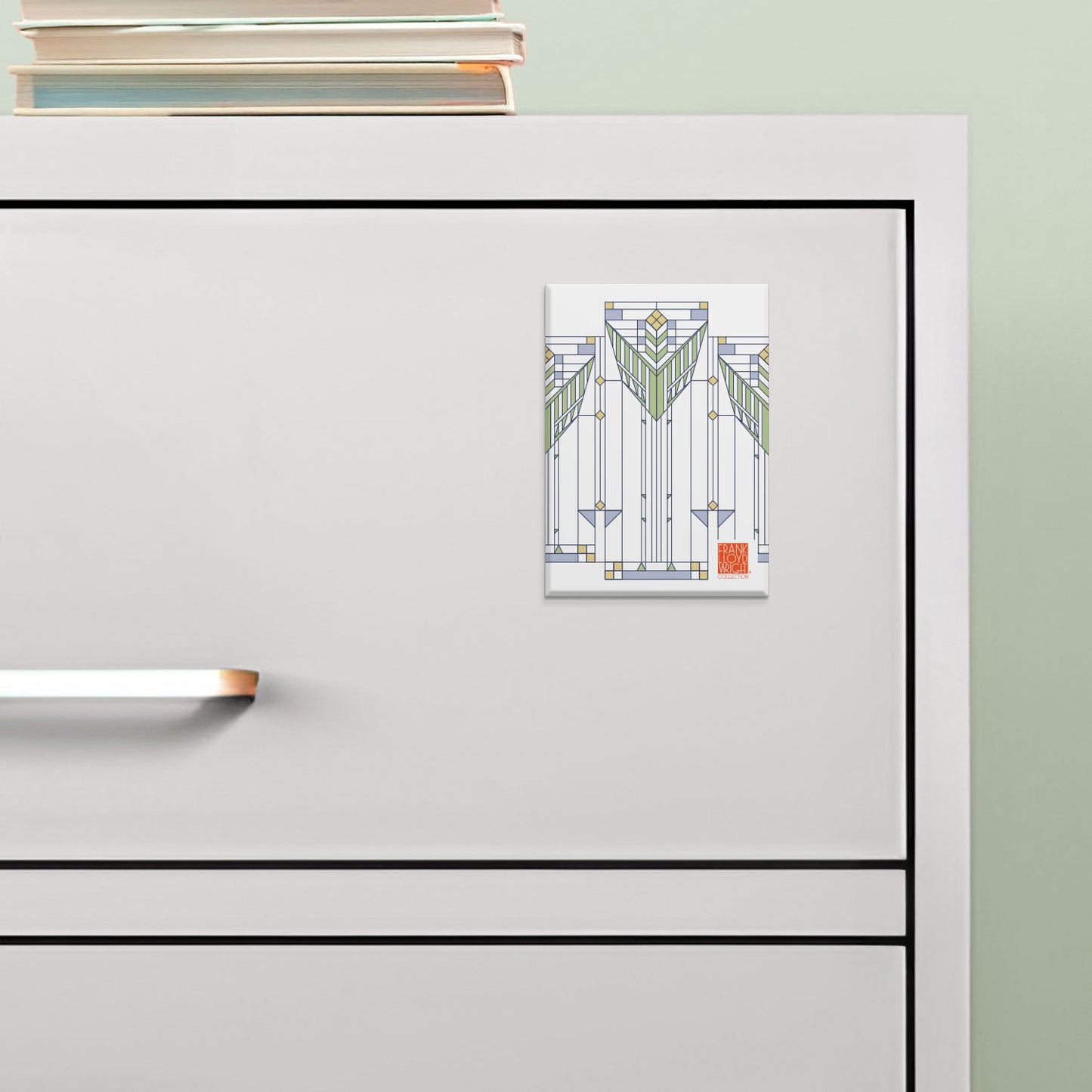 Cabinet Sumac Decorative Magnet Architectural Design by FLW Manufactured in The USA 3.5” x 2.5”