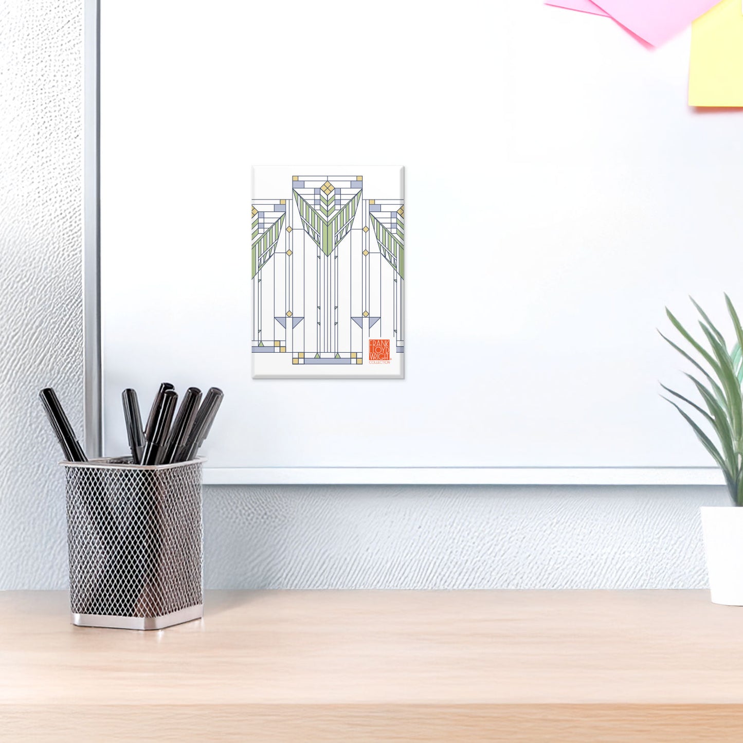 Cabinet Sumac Decorative Magnet Architectural Design by FLW Manufactured in The USA 3.5” x 2.5”