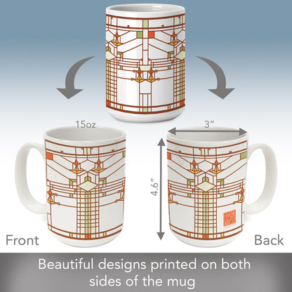 Highland Home Harley Bradley House Design by Frank Lloyd Wright 15 oz. Ceramic Mug Manufactured in the USA Dishwasher Safe Microwave Safe